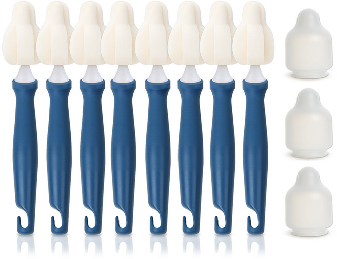 하이비 몽글이 미니솔 젖병 젖꼭지 세척솔 8p + 먼지캡 3p, 클래식네이비, 1세트