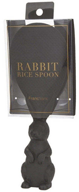 프랑프랑 스탠드 토끼 밥주걱, 블랙, 1개