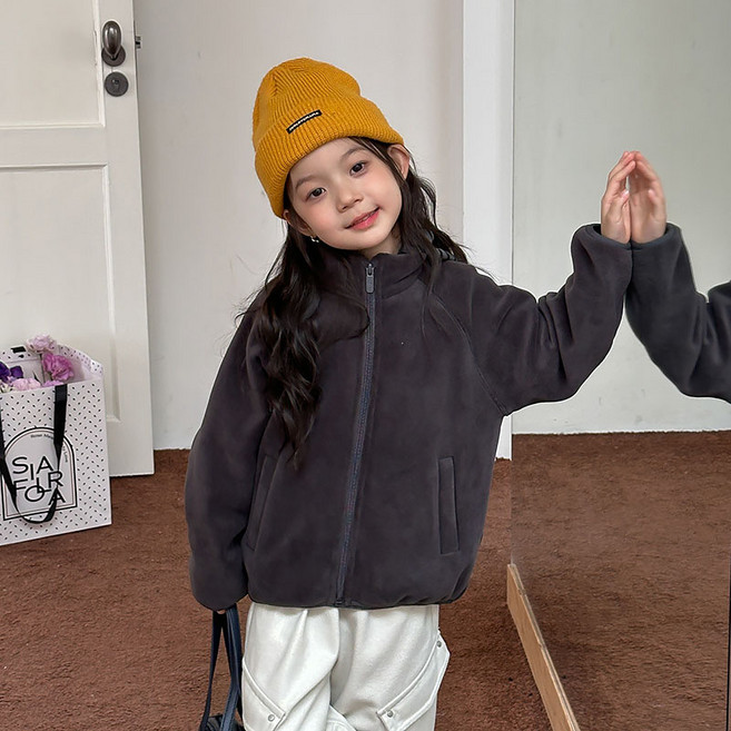 스타빈 아동용 심플 데일리 플리스 집업