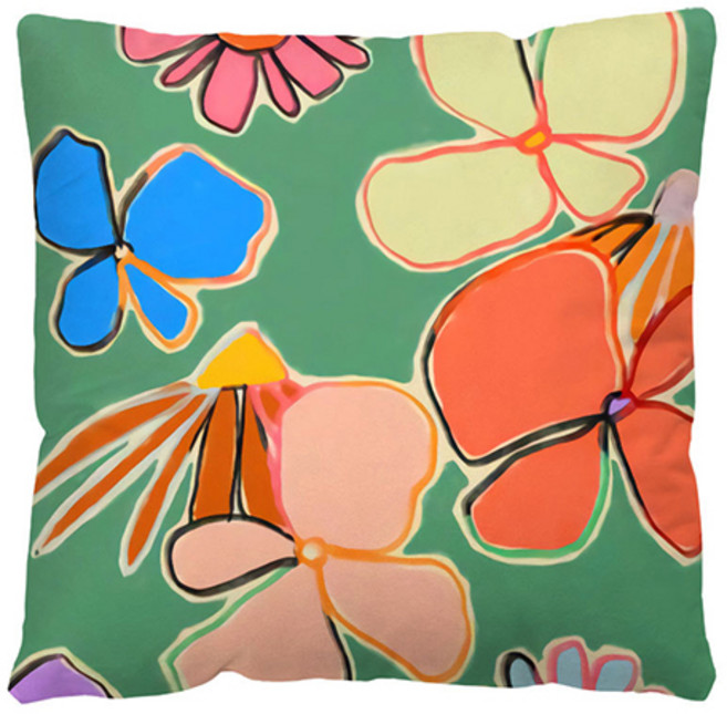 홈플로우 쨍한 색감 현대미술 디자인 쿠션커버 솜포함, 27