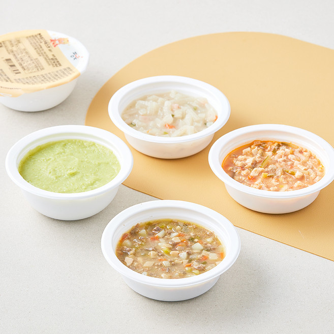 짱죽 반찬 E 한우된장소보로 100g + 새콤이탕수육 100g + 들깨가루무나물 100g + 완두콩고구마스프 150g 세트, 1세트