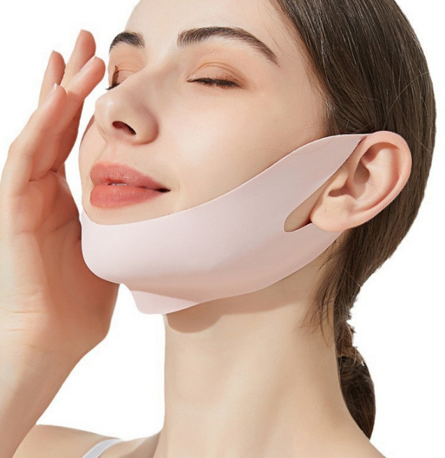 딥톡 턱살 리프팅 밴드 페이스 윤곽 탄력 마스크 DT0883, 1개, 핑크