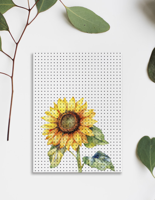 타공판닷컴 인테리어용품 UV프린팅 타공판 800 x 1200 mm, 해바라기수채화, 1개