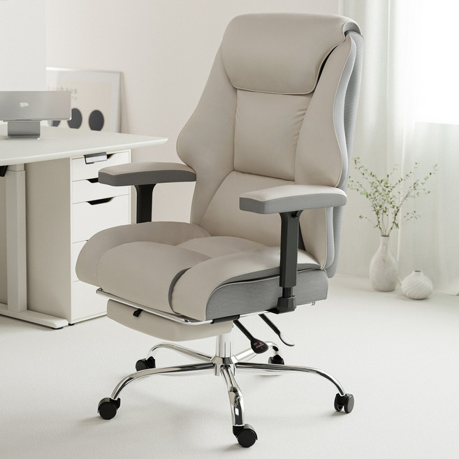 비애노 코지라운지 사무용 게이밍 컴퓨터 사용자 맞춤형 중역의자 방문설치, 라떼그레이