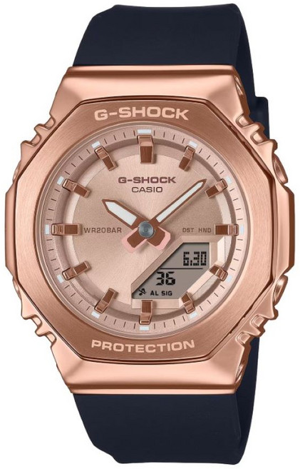 CASIO 卡西歐 G-SHOCK 八角金屬錶殼雙顯手錶 GM-S2110PG-1A4