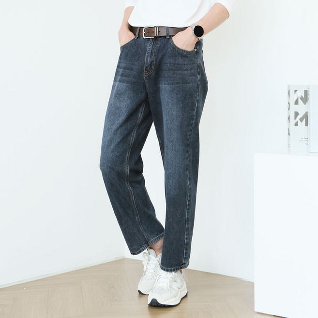 블루포스 남성용 폴로더 히든밴딩 본딩 워싱 데님 청바지