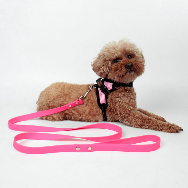 딩동펫 강아지 일체형 방수 리드줄, 핑크, 1개