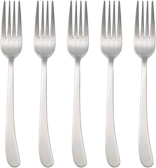 RAONNURI 波浪義大利麵叉 銀色, 5入