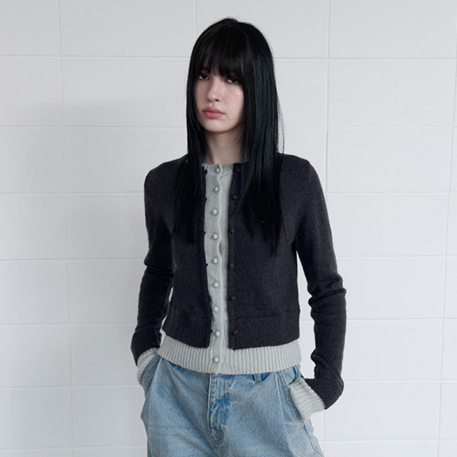rolarola 女款馬海毛混紡層次感開襟衫