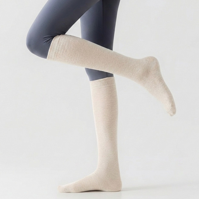 시너싹스 여성용 프리미엄 앞뒤꿈치 보강 무지 니삭스