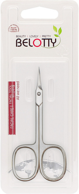 벨로티 이태리산 고급 큐티클 포인트가위, 실버, 1개