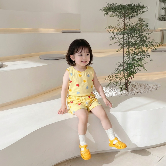 베베니즈 패턴프린트 나시 상하의 세트