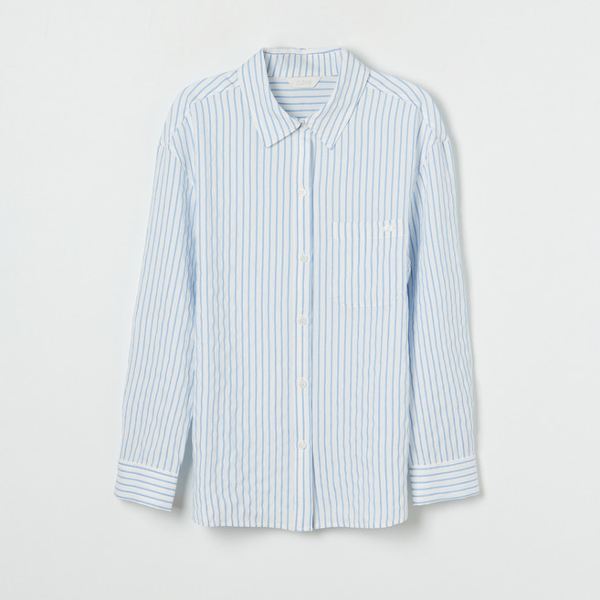 클라비스 여성용 스트라이프 오버핏 찰랑셔츠