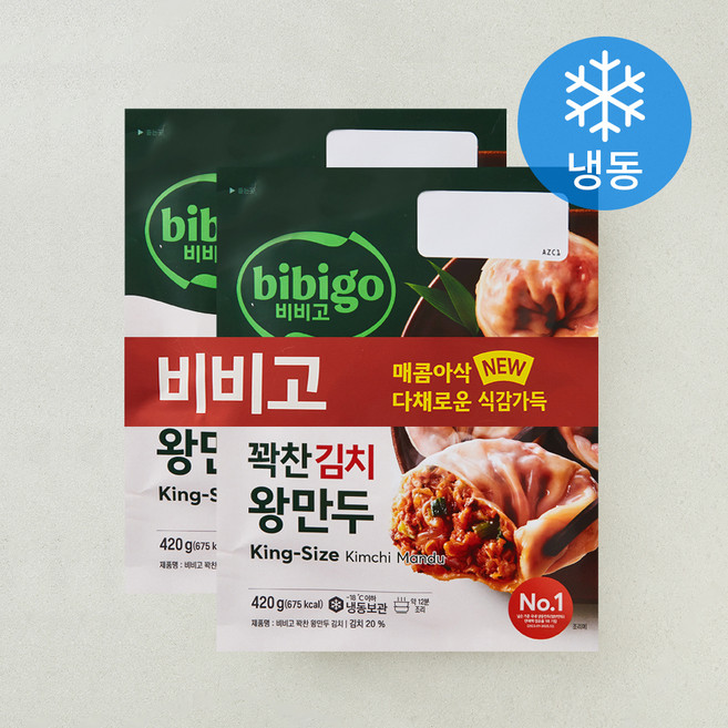 비비고 꽉찬 왕만두 김치 (냉동), 420g, 2개