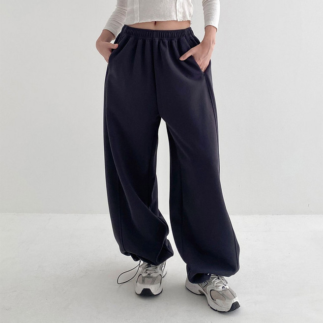 라라온 여성용 와이드 스트링 트레이닝 바지 밴딩 조거팬츠 3단기장 숏/기본/롱 25TSP3366