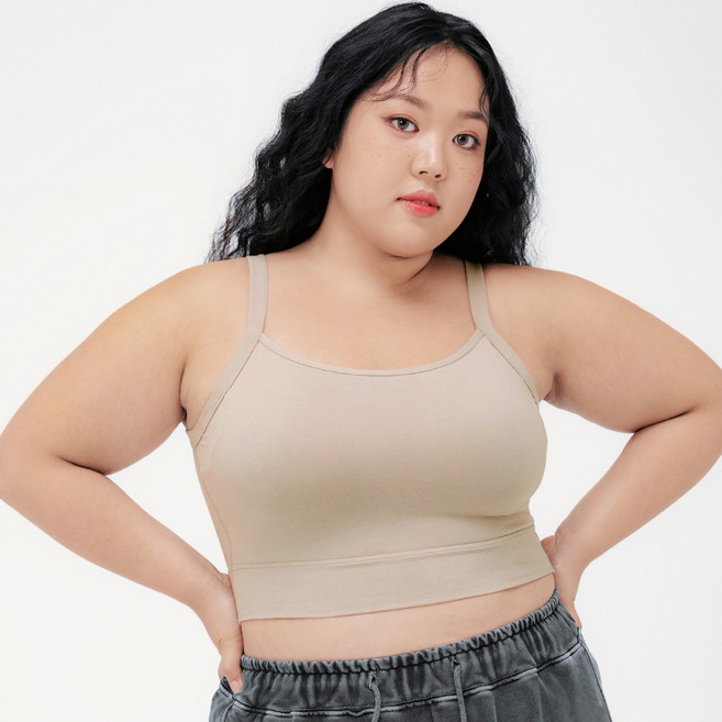 컴포트랩 여성용 빅사이즈 에르고핏 코튼 크롭 나시 브라탑