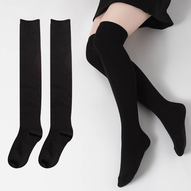 시너싹스 여성용 클래식 무지 니하이 삭스 2켤레