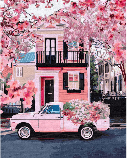 플레이어바웃 유화 피포페인팅 DIY 명화 그리기 40 x 50 cm 핑크 블로썸, 혼합색상, 1개