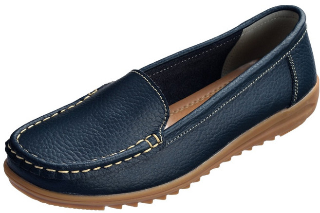 U.SEVEN女款真皮舒適基本款樂福鞋 DM1005 深藍色 230