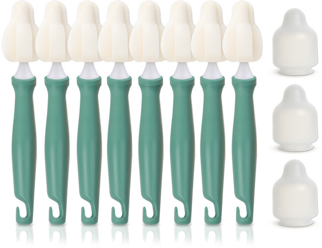 하이비 몽글이 미니솔 젖병 젖꼭지 세척솔 8p + 먼지캡 3p, 올리브그린, 1세트