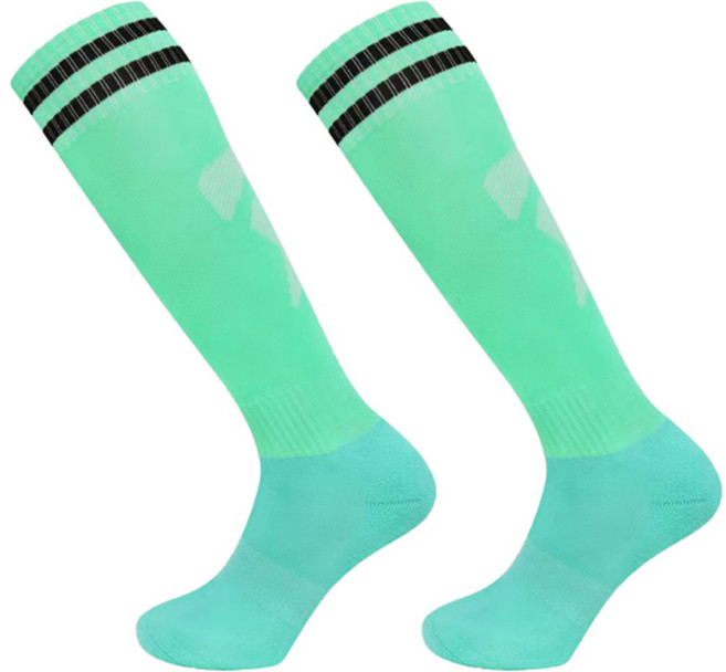 요고조고 아이스하키 스타킹 양발착용 L, 20 레이크 블루 블랙 엣지, 1세트