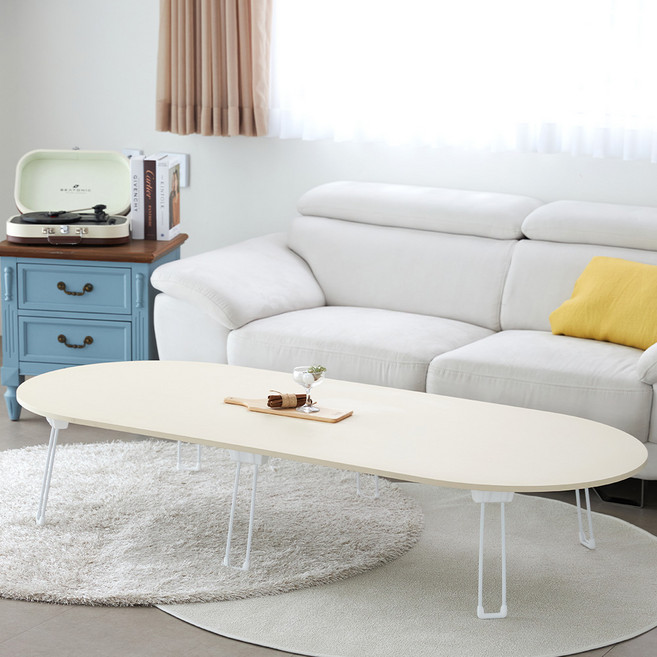 스토리퍼니쳐 국내생산 E0 LPM 9파이 오벌 거실 쇼파 테이블 고객직접설치, 핑키쉬 크림