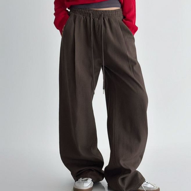 라라온 여성용 밴딩 와이드 면 바지 TSP3015