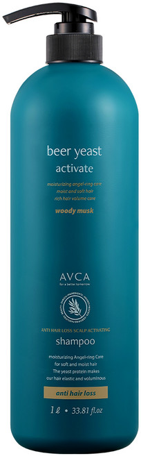 아브카 맥주효모 두피케어 탈모증상 완화 기능성 샴푸 우디머스크향, 1L, 1개
