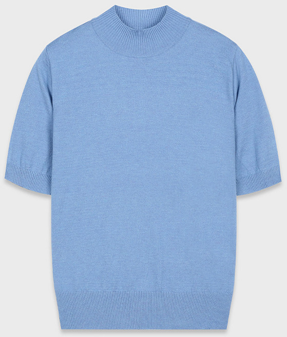 미쏘 여성용 베이직 반하이넥 풀오버 반팔