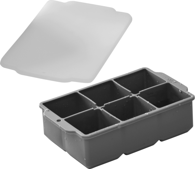 벤듀라 실리콘 4.8cm 6구 사각 왕 얼음틀, 그레이, 1개
