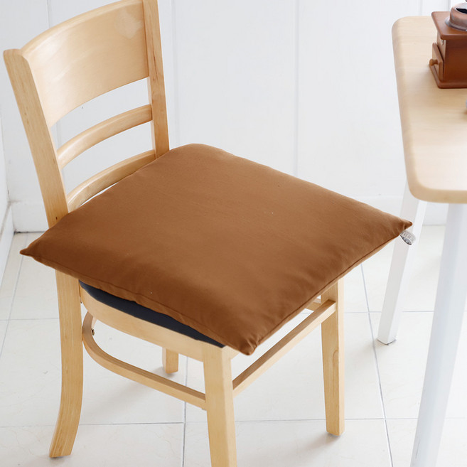 까사베르데 11수 린넨 데일리 무드 린넨 솔리드 사각 방석, 브라운