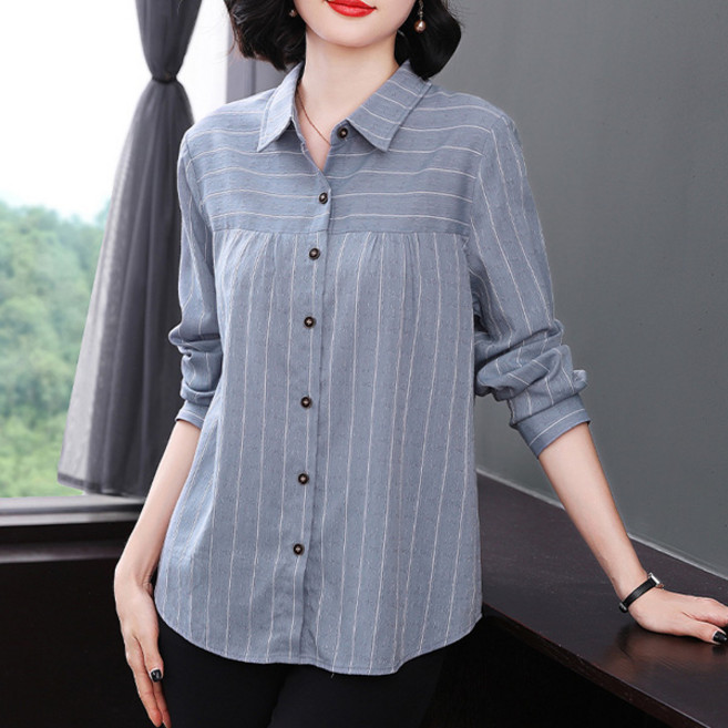 포플러앤씨 여성용 코어시온 스트라이프 빅사이즈 셔츠 P26SPST122206