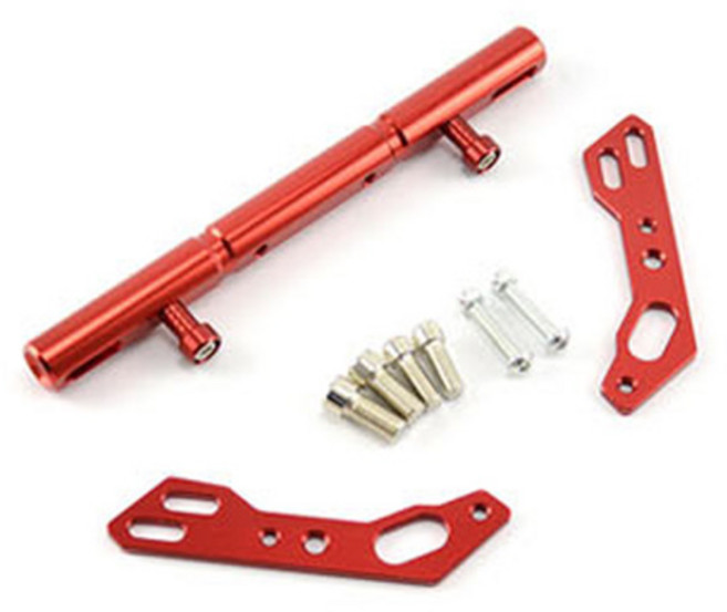 에이치케이트레이딩 오토바이 CNC 크로스 핸들바, 레드, 1개