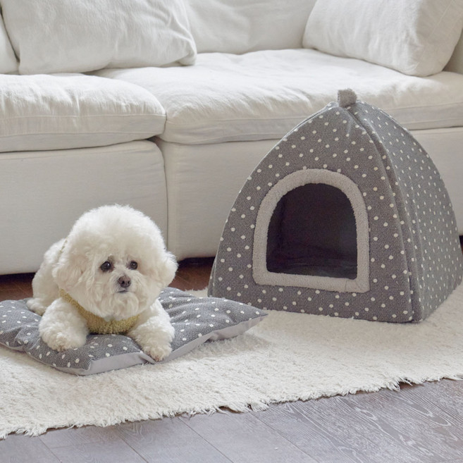 레드퍼피 반려동물 브리진 하우스, 도트그레이, 1개