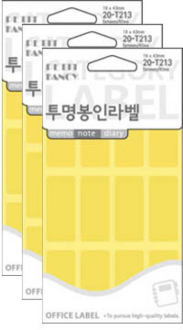 쁘띠팬시 봉인라벨 견출지 20-T213, 투명, 5개입, 3개