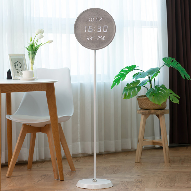 플라이토 무선 루나 온습도 와이파이 LED 시계 + 스탠드 세트, 마블(시계), 화이트(스탠드)