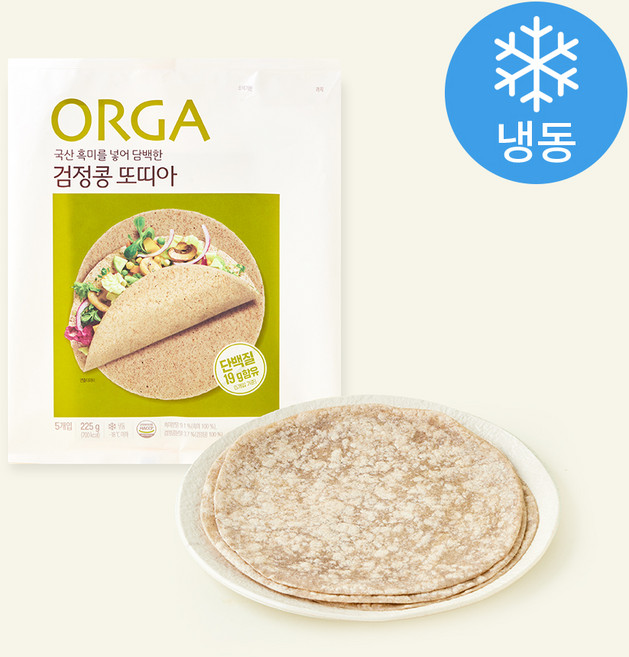 ORGA 검정콩 또띠아 5개입 (냉동), 225g, 1개