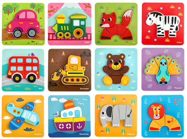 투키토이 투키 미니 퍼즐 언어 12종 세트, 1세트