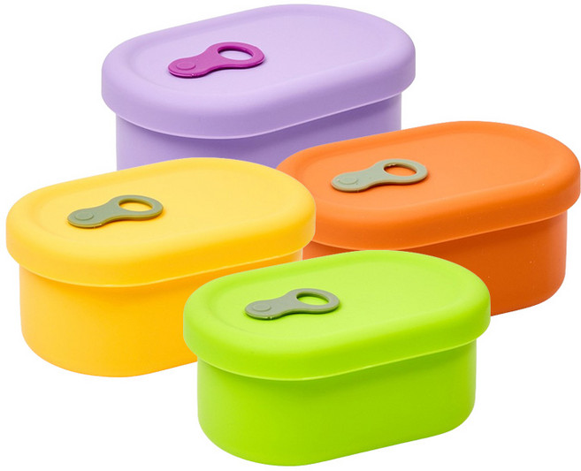 심볼라 실리팝 실리콘 밥팩 망고옐로우 + 바이올렛 + 만다린오렌지 + 그린애플 미니 200ml 세트, 1세트, 밥팩 4종