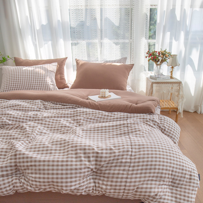 그래이불 국내 제조 부드러운 깅엄 체크 침구세트