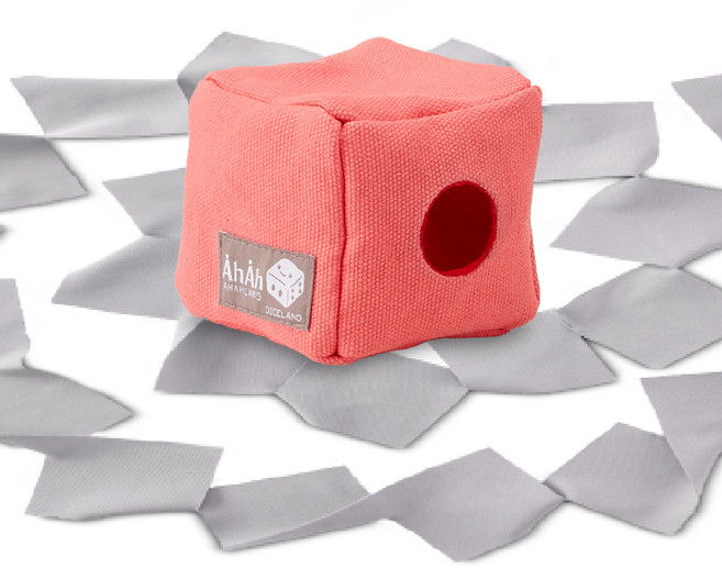 AHAHLAND 狗狗Dice Land分離焦慮嗅聞玩具, 蜜桃色, 1個