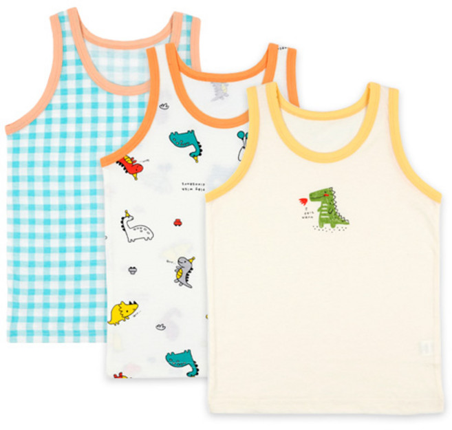 메이키즈 남아용 미니디노 런닝 3종 세트