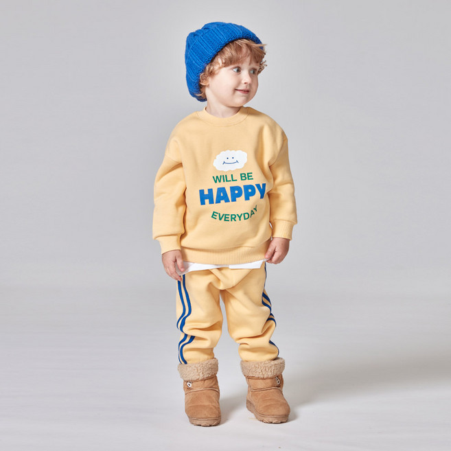 KIDSCOMO 童款英文字刷毛長袖套裝