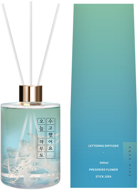 플렌느 레터링 디퓨저, 아쿠아키스, 500ml, 1개