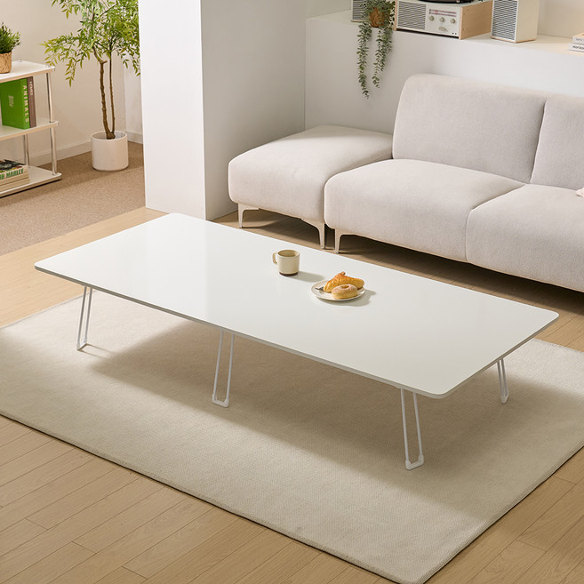 아이캔컴퍼니 E0 LPM 모모 울트라 9파이 접이식 테이블 고객직접설치, 화이트