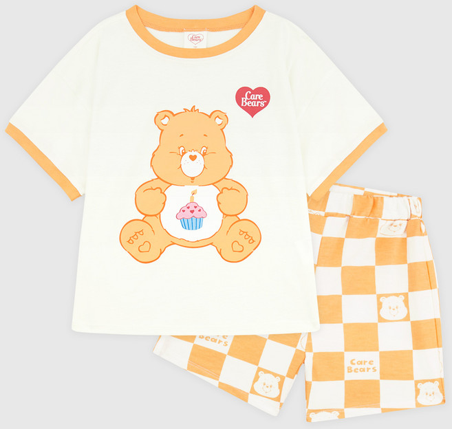 童款Care Bears夏日棋盤格紋短袖短褲套裝