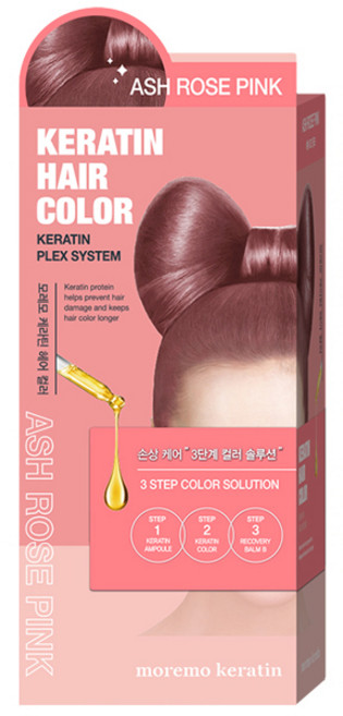 모레모 케라틴 헤어 컬러 염색제, 애쉬로즈핑크, 1개