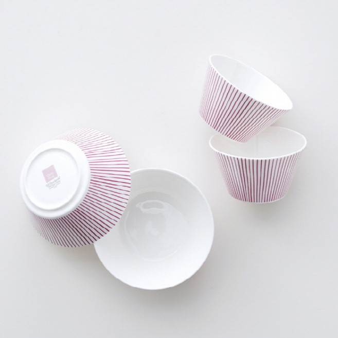 한국도자기 코지 공기대접 세트, 핑크, 공기 2p + 대접 2p