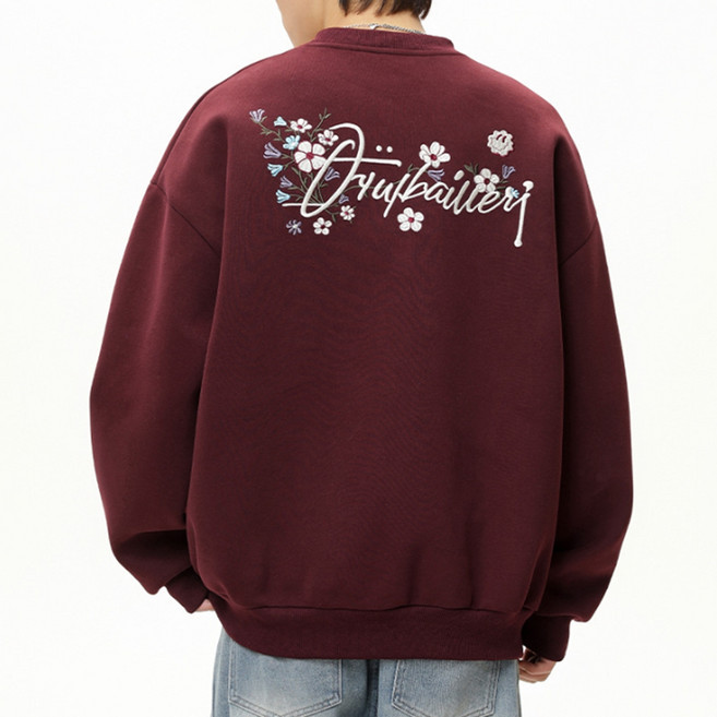 제이티엘 남성용 블라썸 백포인트 라운드넥 맨투맨 티셔츠