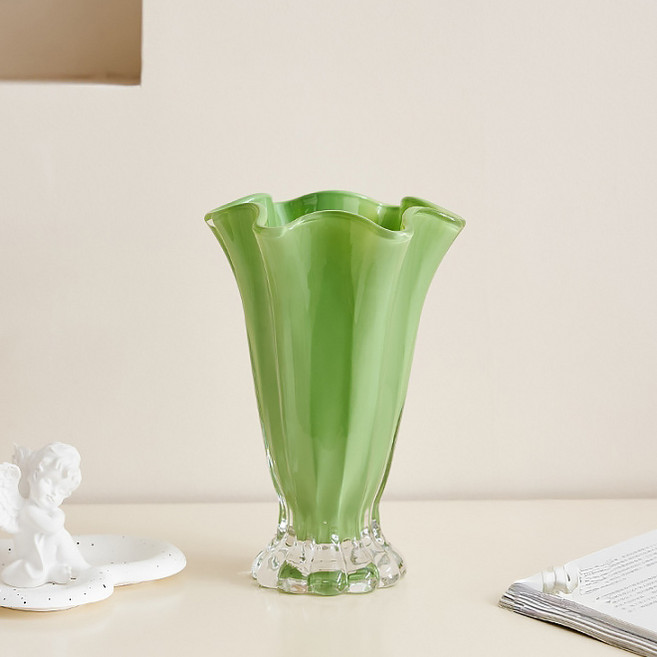 미르노아 꽃다발 유리 화병 MMM3508, 그린